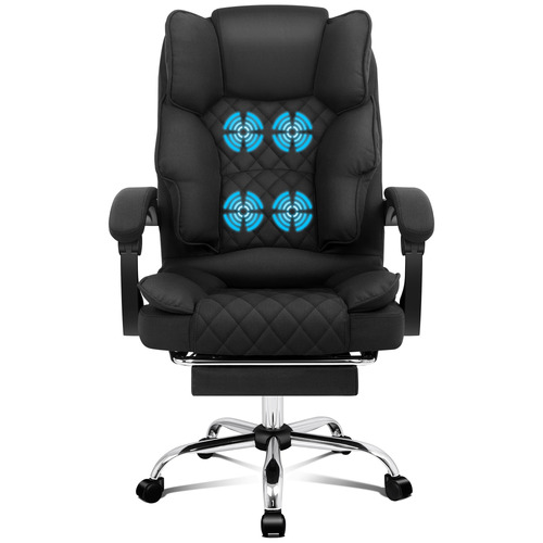 Rory Linen Fabric Gaming Massage Office Chair with Foot Rest