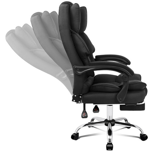 Rory Linen Fabric Gaming Massage Office Chair with Foot Rest