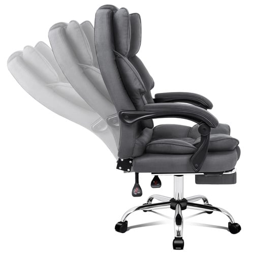 Rory Linen Fabric Gaming Massage Office Chair with Foot Rest
