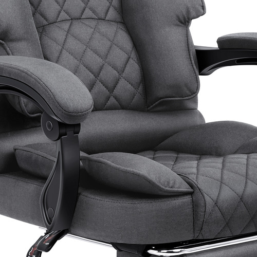 Rory Linen Fabric Gaming Massage Office Chair with Foot Rest