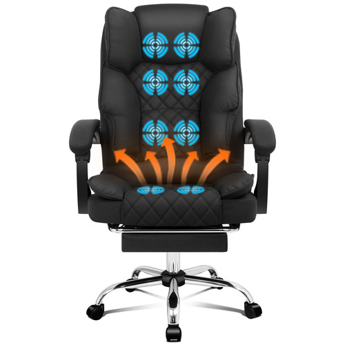 Massage Office Chair Heated Fabric Seat Executive Gaming Computer