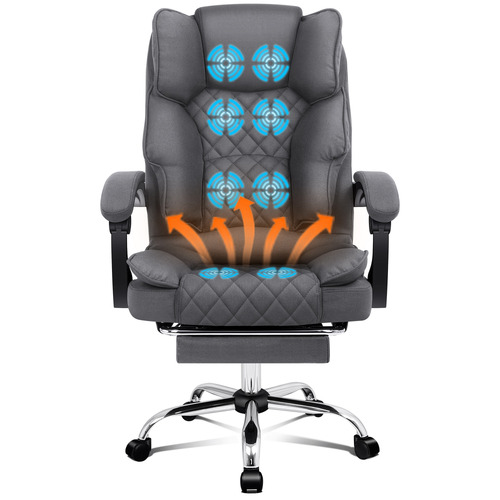 Massage Office Chair Heated Fabric Seat Executive Gaming Computer
