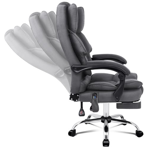 Massage Office Chair Heated Fabric Seat Executive Gaming Computer