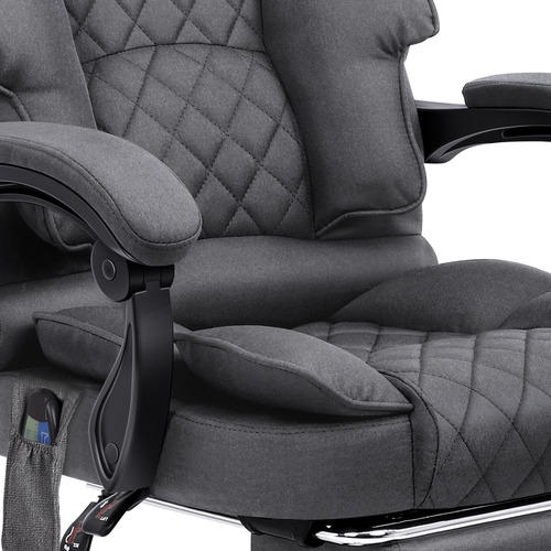 Massage Office Chair Heated Fabric Seat Executive Gaming Computer