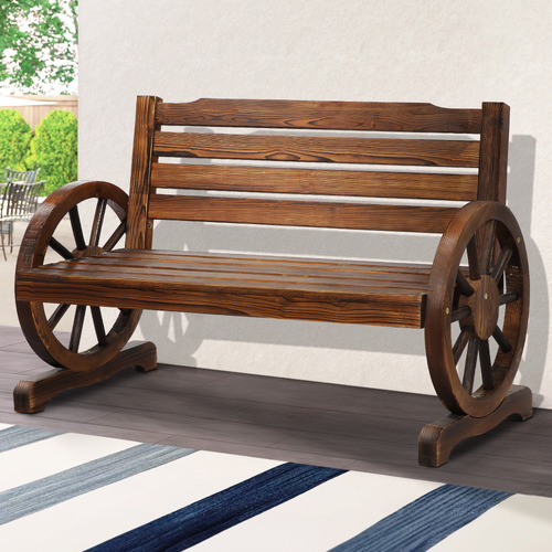 2 Seater Frodo Fir Wood Garden Bench | Temple & Webster