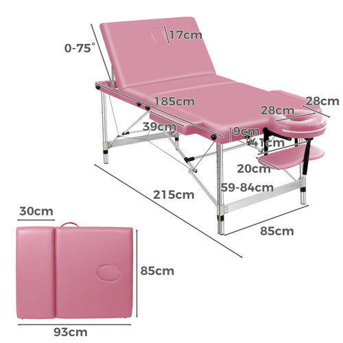 3 Fold Noor Faux Leather Massage Table