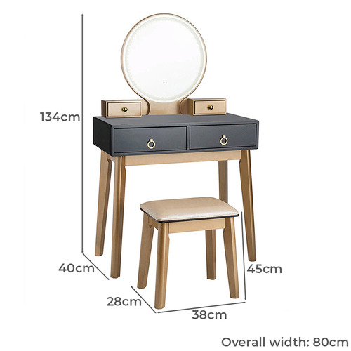 2 Piece Sienna Dressing Table & Stool Set Temple & ster