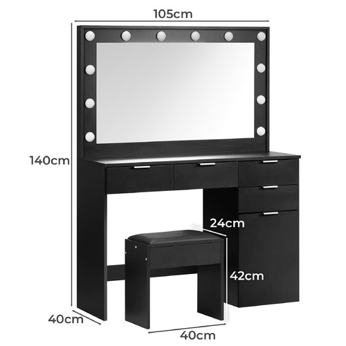 2 Piece Zeta Dressing Table & Stool Set