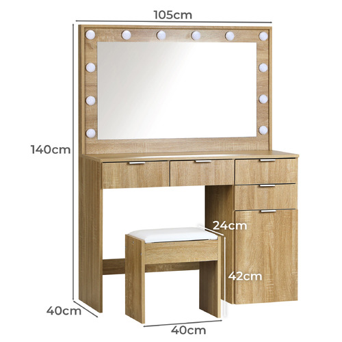 2 Piece Zeta Dressing Table & Stool Set