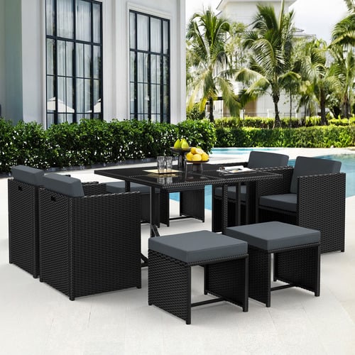 8 Seater Evander Outdoor Dining Table & Chair Set