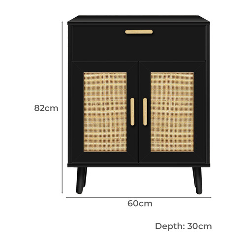 Angus 2 Door 1 Drawer Rattan Sideboard