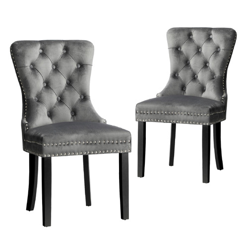 Dewin Tufted Velvet Dining Chairs | Temple & Webster