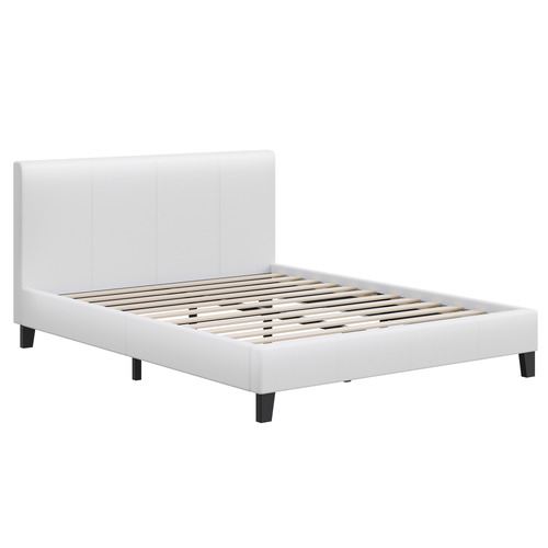White-Kyle-Faux-Leather-Bed