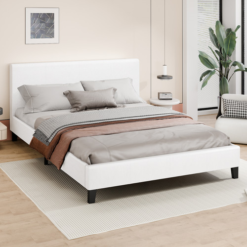 White-Kyle-Faux-Leather-Bed