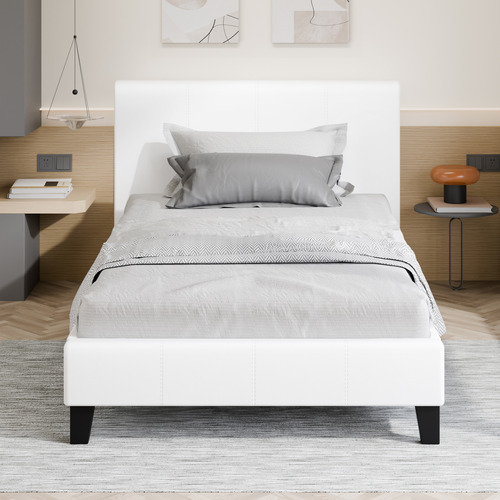 White-Kyle-Faux-Leather-Bed