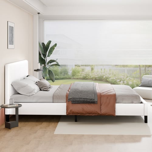 White-Kyle-Faux-Leather-Bed
