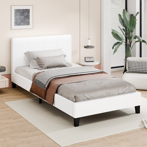 White-Kyle-Faux-Leather-Bed