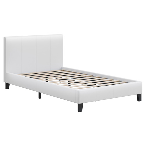 White-Kyle-Faux-Leather-Bed