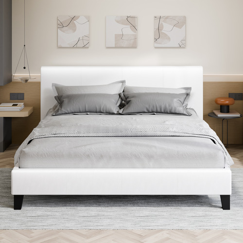 White-Kyle-Faux-Leather-Bed
