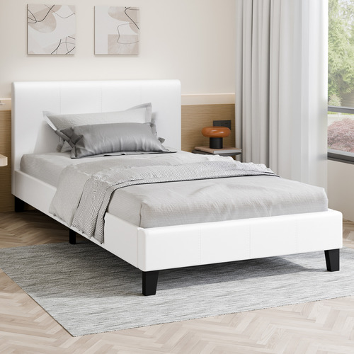 White-Kyle-Faux-Leather-Bed