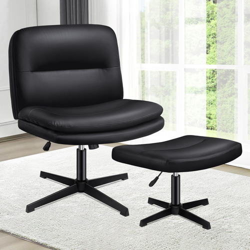 Tegan-PU-Leather-Office-Chair-and-Ottoman-Set