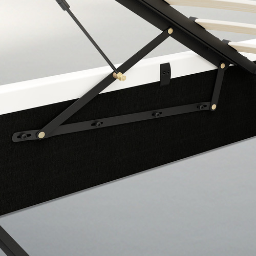 White Hoyce Faux Leather Gas Lift Bed