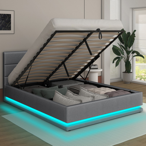 Grey-Alpine-Upholstered-Gas-Lift-Storage-Bed-with-LED