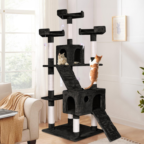 180cm-Fir-Wood-and-Plush-Cat-Scratching-Tree