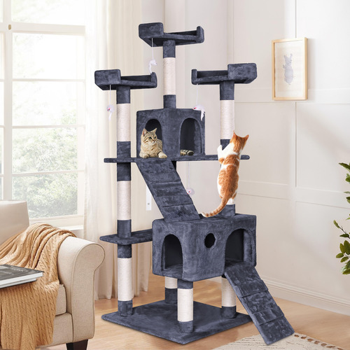 180cm-Fir-Wood-and-Plush-Cat-Scratching-Tree