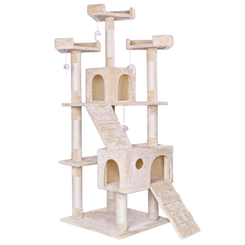 180cm-Fir-Wood-and-Plush-Cat-Scratching-Tree