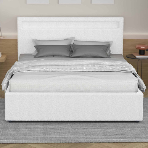White-Caledon-Boucle-Gas-Lift-Storage-Bed-with-LED