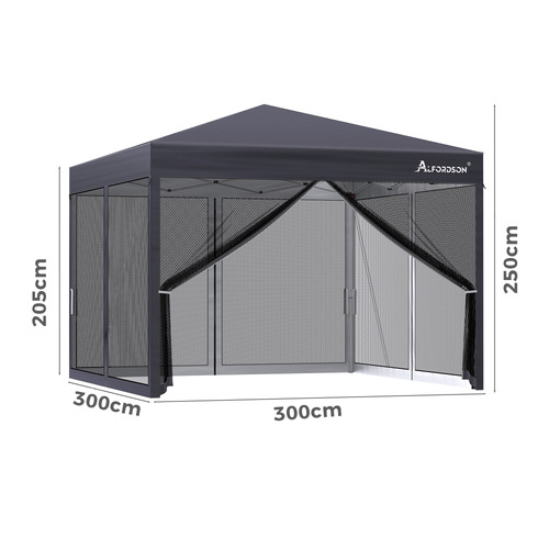 3m x 3m Kelvin Mesh Outdoor Pop-Up Gazebo
