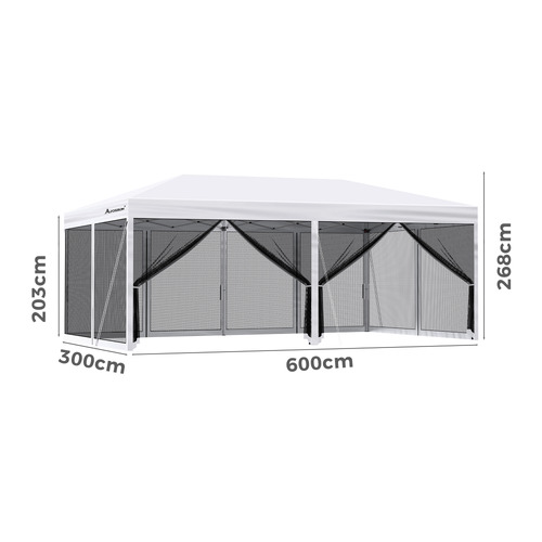 3m x 6m Kelvin Mesh Outdoor Pop-Up Gazebo