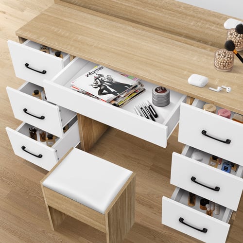 2-Piece-Asse-Dressing-Table-and-Stool-Set