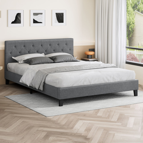 Vernon Linen Platform Bed
