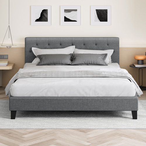 Vernon Linen Platform Bed