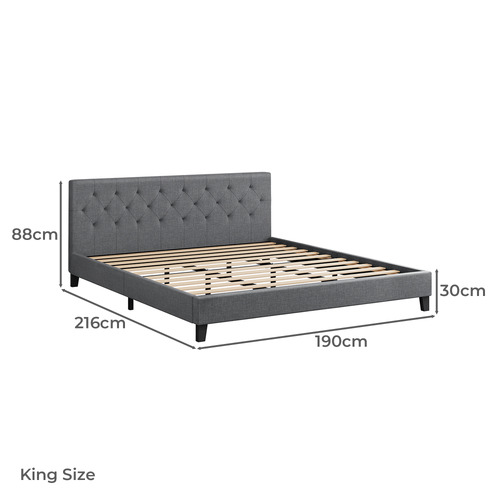 Vernon Linen Platform Bed
