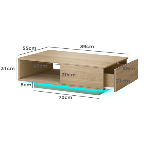 Elias LED Coffee Table | Temple & Webster