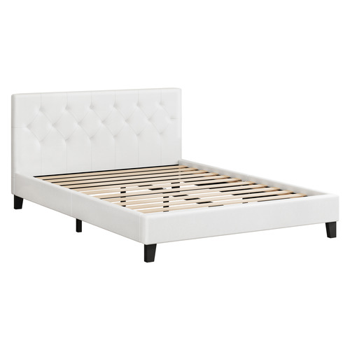 White Esmee Faux Leather Bed Frame