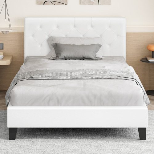 White Esmee Faux Leather Bed Frame