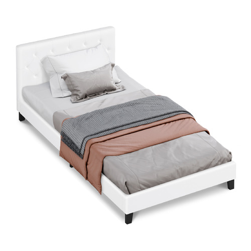 White Esmee Faux Leather Bed Frame