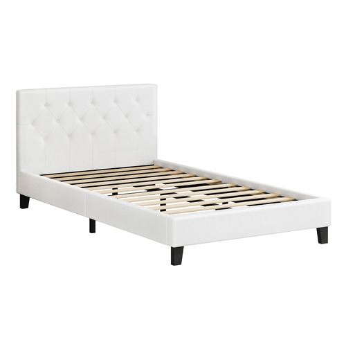 White Esmee Faux Leather Bed Frame