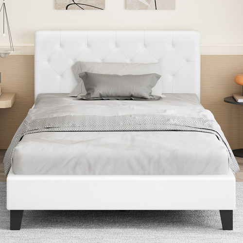 White Esmee Faux Leather Bed Frame