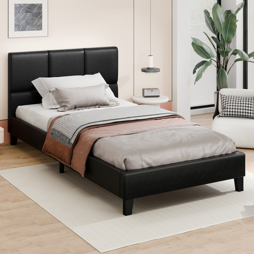 Anisa Faux Leather Platform Bed