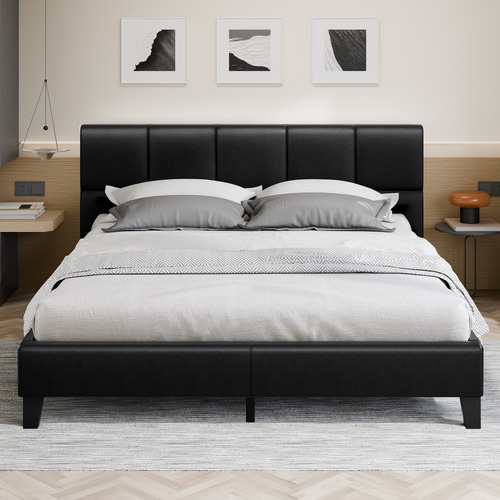 Anisa Faux Leather Platform Bed