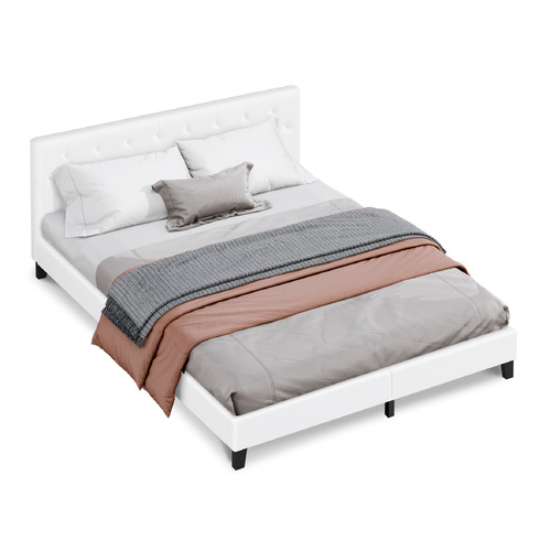 White Esmee Faux Leather Bed Frame