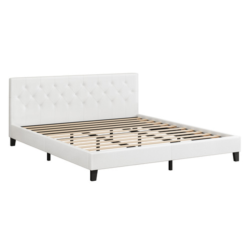 White Esmee Faux Leather Bed Frame