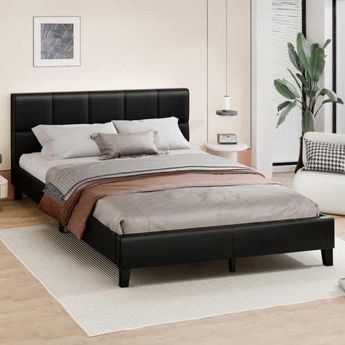 Anisa Faux Leather Platform Bed