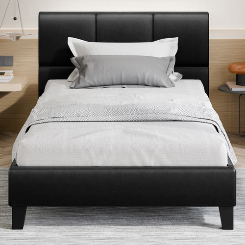 Anisa Faux Leather Platform Bed