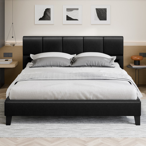 Anisa Faux Leather Platform Bed